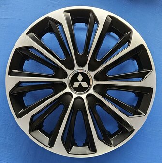 Wieldoppen Mitsubishi 15 inch universeel zwart zilver MIT44315 ZW