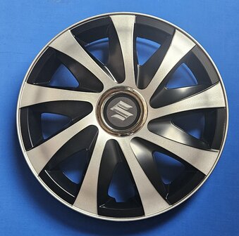 Wieldoppen voor Suzuki 13 inch zwart zilver SUZ61313ZW