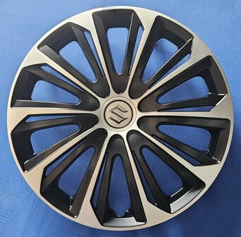 Wieldoppen voor Suzuki 16 inch universeel zwart zilver SUZ44316 GR