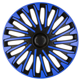 4-Delige Wieldoppenset Soho 15-inch zwart/blauw