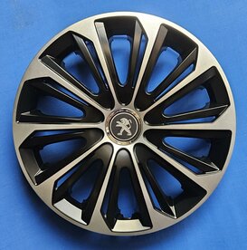 Wieldoppen Peugeot 15 inch universeel zwart zilver PEU44315ZW