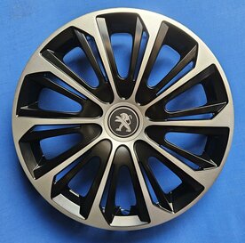 Wieldoppen Peugeot 16 inch universeel zwart zilver  PEU44316